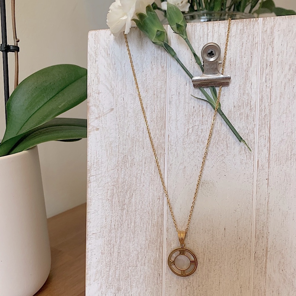 Necklace with pendant/stainless steel gold plated